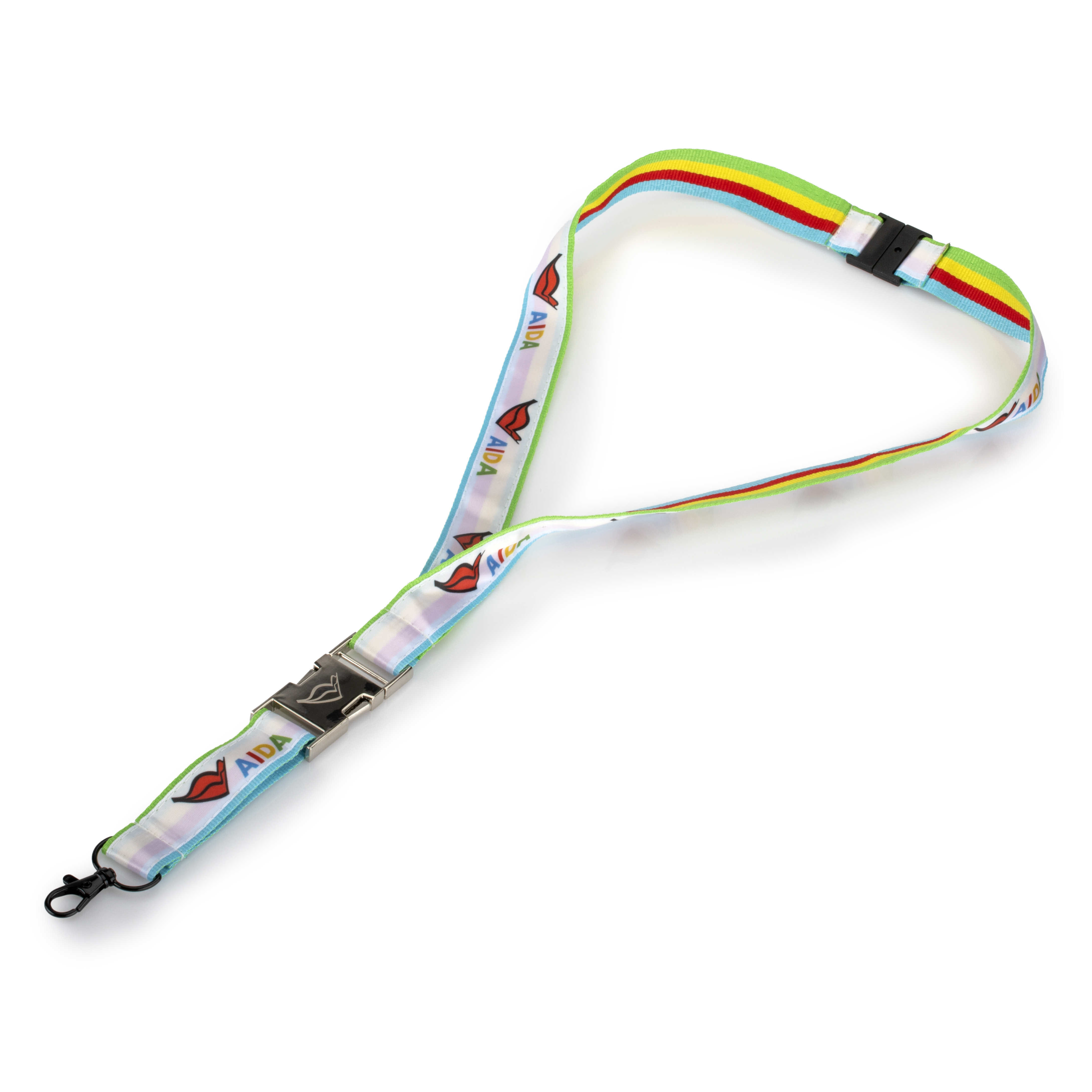 Satin Lanyard Schlüsselanhänger in AIDA-Farben und Kussmund