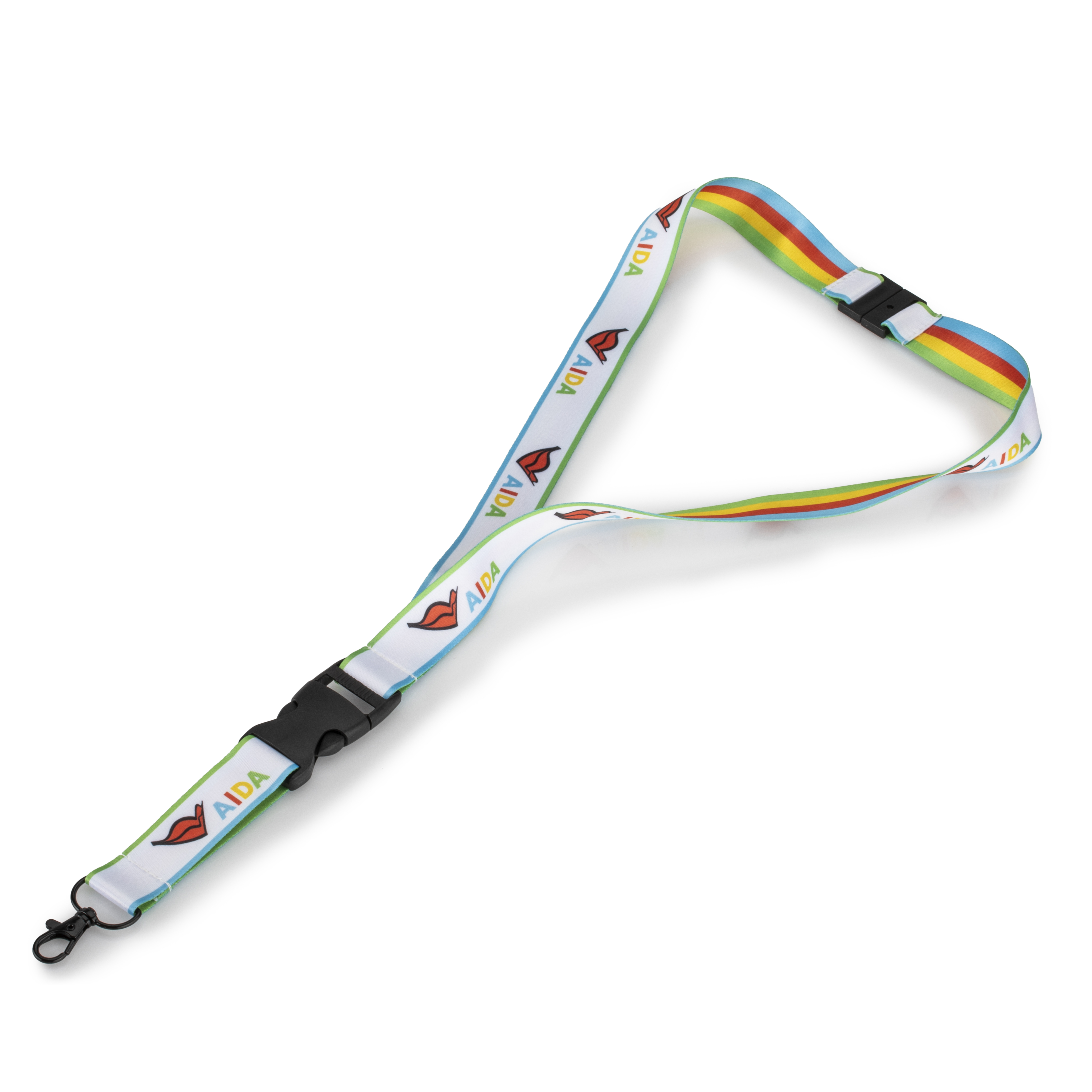 Lanyard Schlüsselanhänger in AIDA-Farben und Kussmund