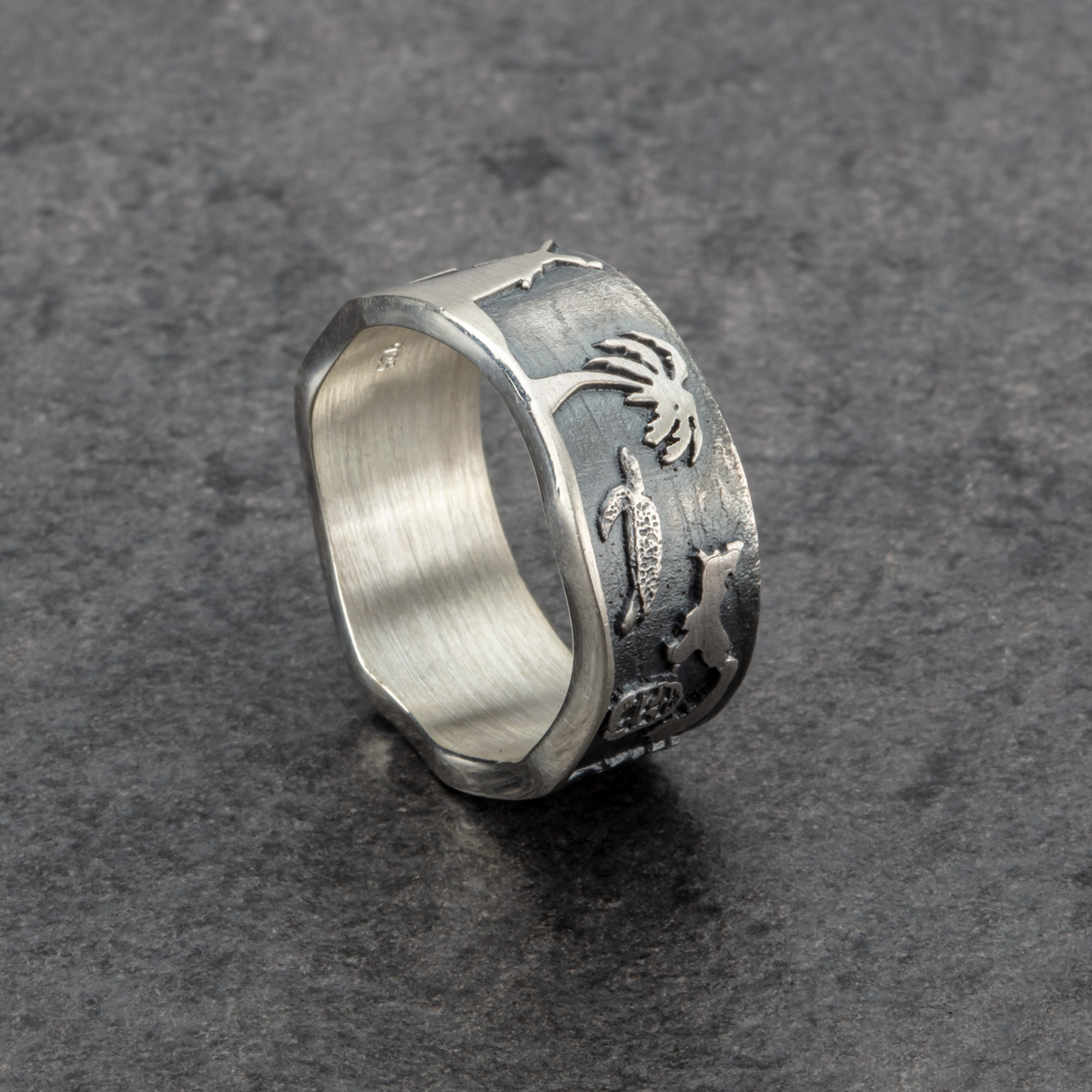 Routen-Ring "Karibik" 925er Sterling Silber